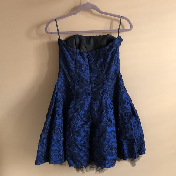Royal Blue Jessica McClintock Size 10 2000s mini Dress Rare - Picture 3 of 4